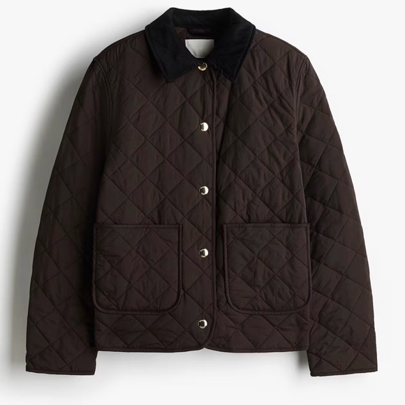H&M Jackets & Blazers - H&M Dark Brown Quilted Utility Jacket
